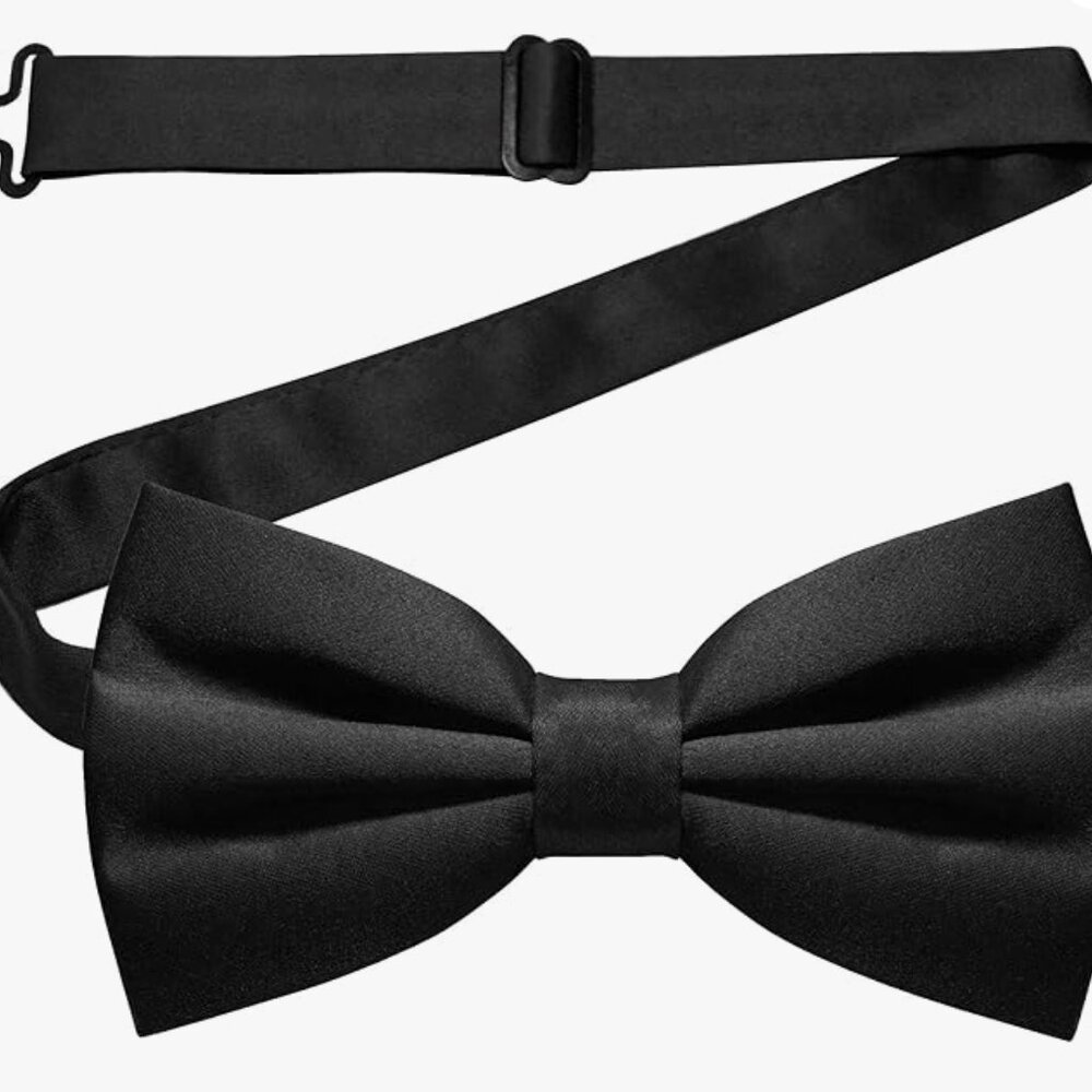 Solid Color Pre-tied Bow Tie Adjustable Bowtie Black Klikel Burlet NEW